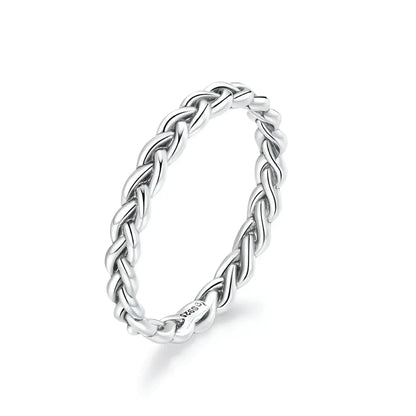 925 Sterling Silver Braided Texture Twisted Eternity Band Stackable Rings - Fine Jewelry Itz Luxury