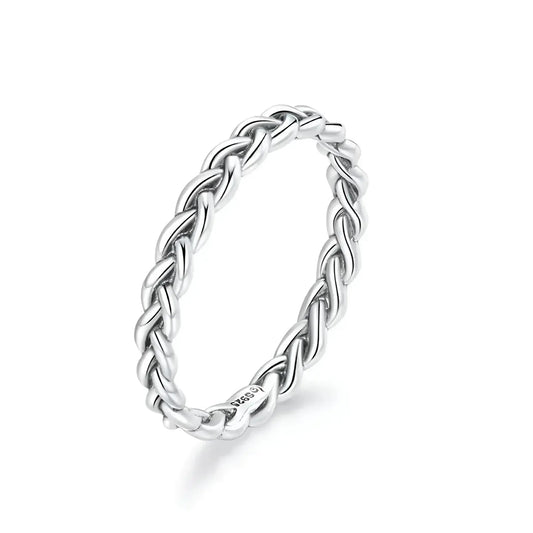 925 Sterling Silver Braided Texture Twisted Eternity Band Stackable Rings - Fine Jewelry Itz Luxury