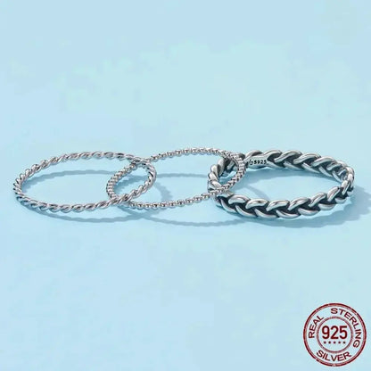 925 Sterling Silver Braided Texture Twisted Eternity Band Stackable Rings - Fine Jewelry Itz Luxury