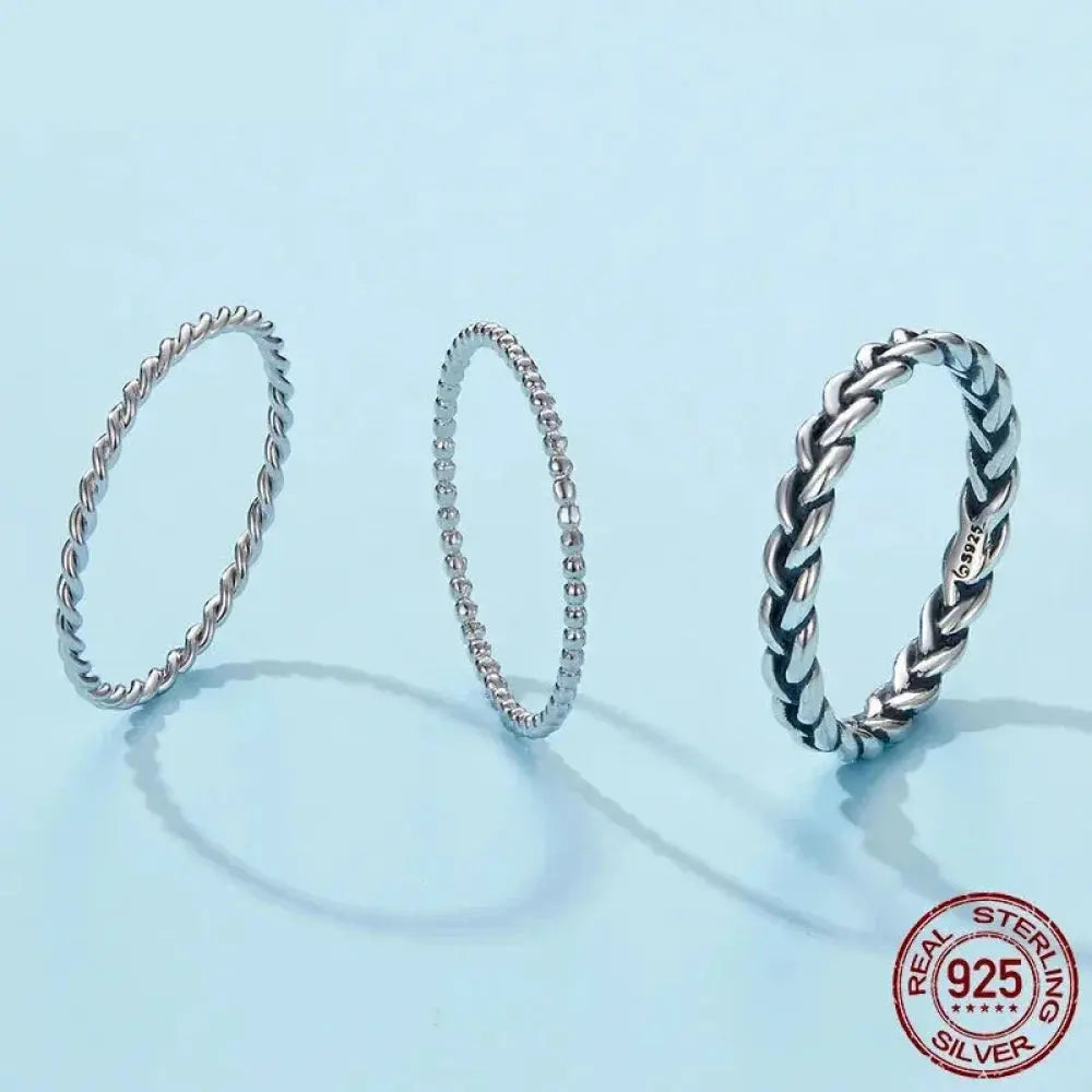 925 Sterling Silver Braided Texture Twisted Eternity Band Stackable Rings - Fine Jewelry Itz Luxury