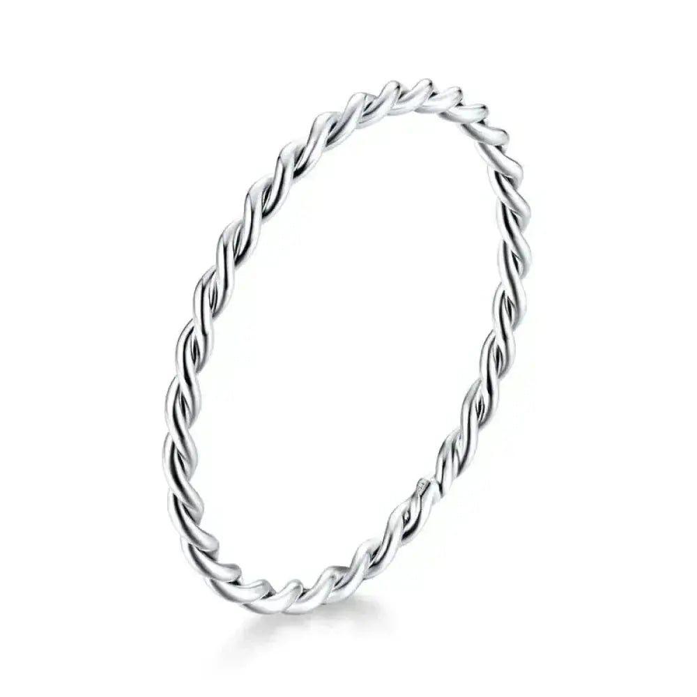 925 Sterling Silver Braided Texture Twisted Eternity Band Stackable Rings - Fine Jewelry Itz Luxury
