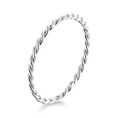 925 Sterling Silver Braided Texture Twisted Eternity Band Stackable Rings - Fine Jewelry Itz Luxury