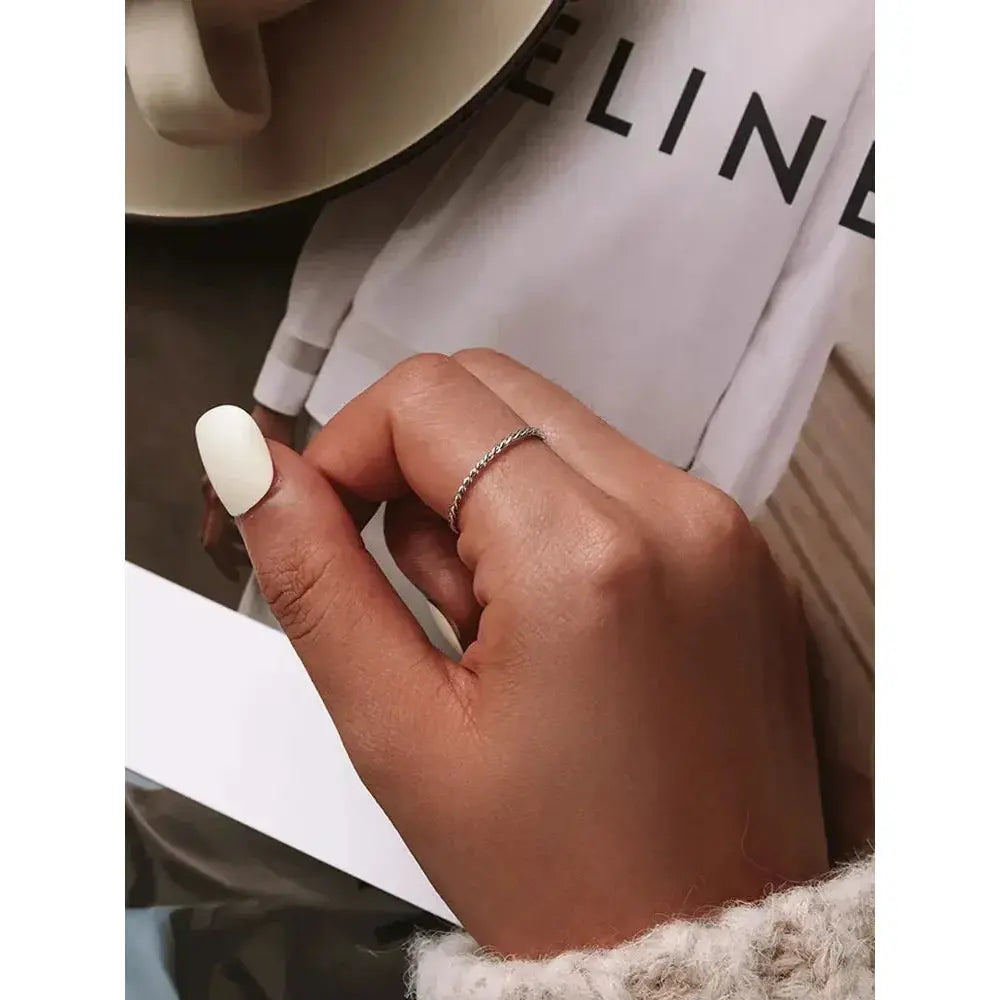 925 Sterling Silver Braided Texture Twisted Eternity Band Stackable Rings - Fine Jewelry Itz Luxury