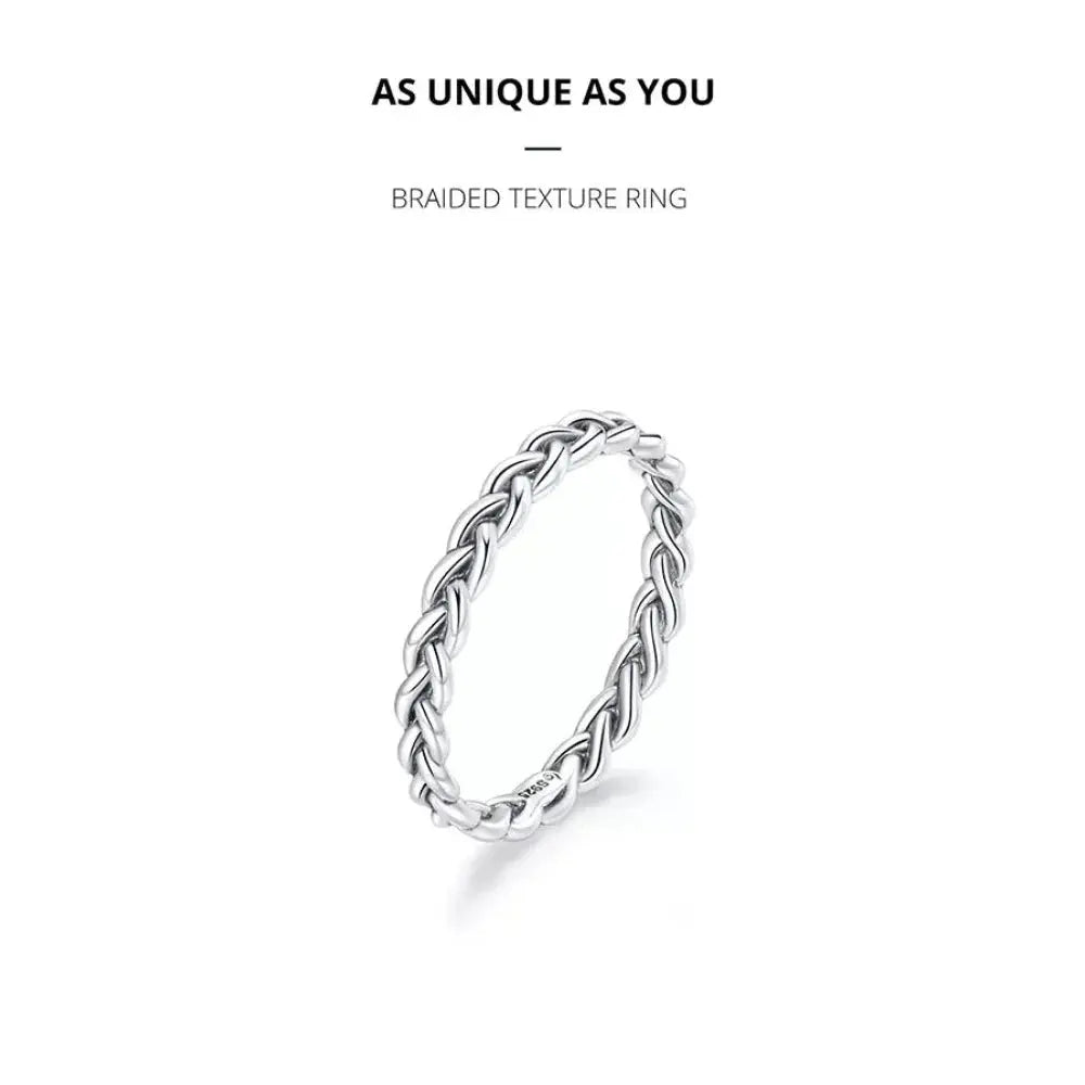 925 Sterling Silver Braided Texture Twisted Eternity Band Stackable Rings - Fine Jewelry Itz Luxury
