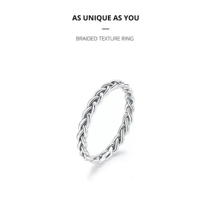 925 Sterling Silver Braided Texture Twisted Eternity Band Stackable Rings - Fine Jewelry Itz Luxury