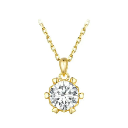 Stunning 1 Carat Moissanite Pendant Necklace | 925 Sterling Silver | Wedding & Bridal Fine Jewelry Itz Luxury
