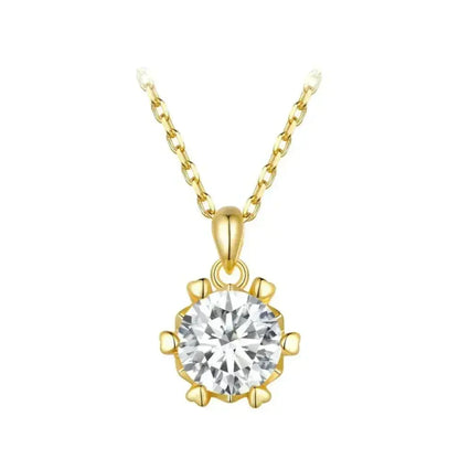 Stunning 1 Carat Moissanite Pendant Necklace | 925 Sterling Silver | Wedding & Bridal Fine Jewelry Itz Luxury