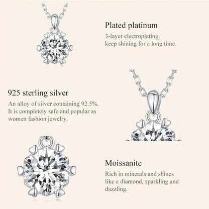Stunning 1 Carat Moissanite Pendant Necklace | 925 Sterling Silver | Wedding & Bridal Fine Jewelry Itz Luxury