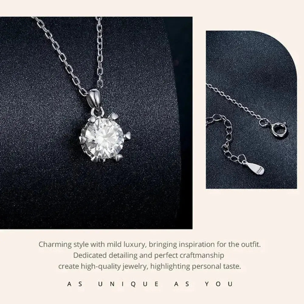 Stunning 1 Carat Moissanite Pendant Necklace | 925 Sterling Silver | Wedding & Bridal Fine Jewelry Itz Luxury
