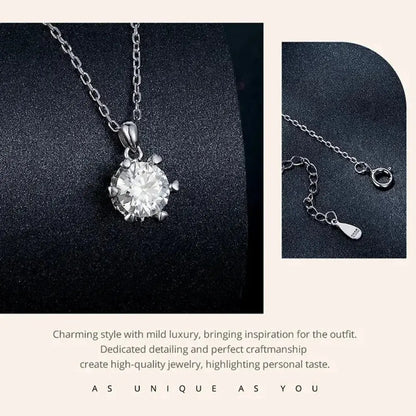 Stunning 1 Carat Moissanite Pendant Necklace | 925 Sterling Silver | Wedding & Bridal Fine Jewelry Itz Luxury