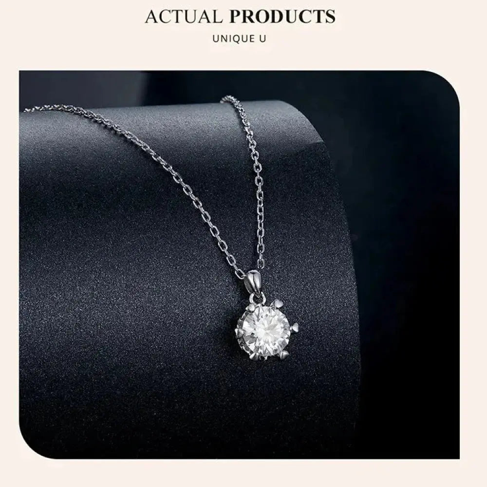 Stunning 1 Carat Moissanite Pendant Necklace | 925 Sterling Silver | Wedding & Bridal Fine Jewelry Itz Luxury