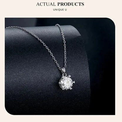 Stunning 1 Carat Moissanite Pendant Necklace | 925 Sterling Silver | Wedding & Bridal Fine Jewelry Itz Luxury