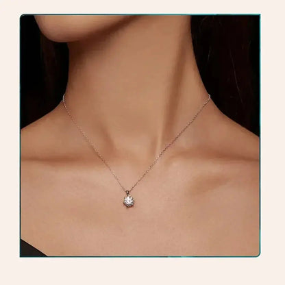 Stunning 1 Carat Moissanite Pendant Necklace | 925 Sterling Silver | Wedding & Bridal Fine Jewelry Itz Luxury