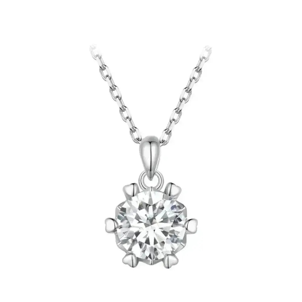 Stunning 1 Carat Moissanite Pendant Necklace | 925 Sterling Silver | Wedding & Bridal Fine Jewelry Itz Luxury