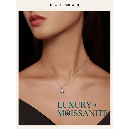Stunning 1 Carat Moissanite Pendant Necklace | 925 Sterling Silver | Wedding & Bridal Fine Jewelry Itz Luxury