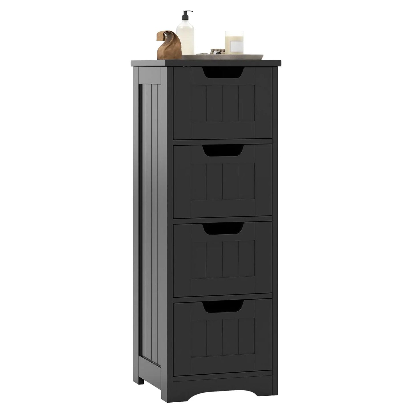 Free-Standing Side Storage Organizer with 4 Drawers-Black Direct by Wilsons Home Store