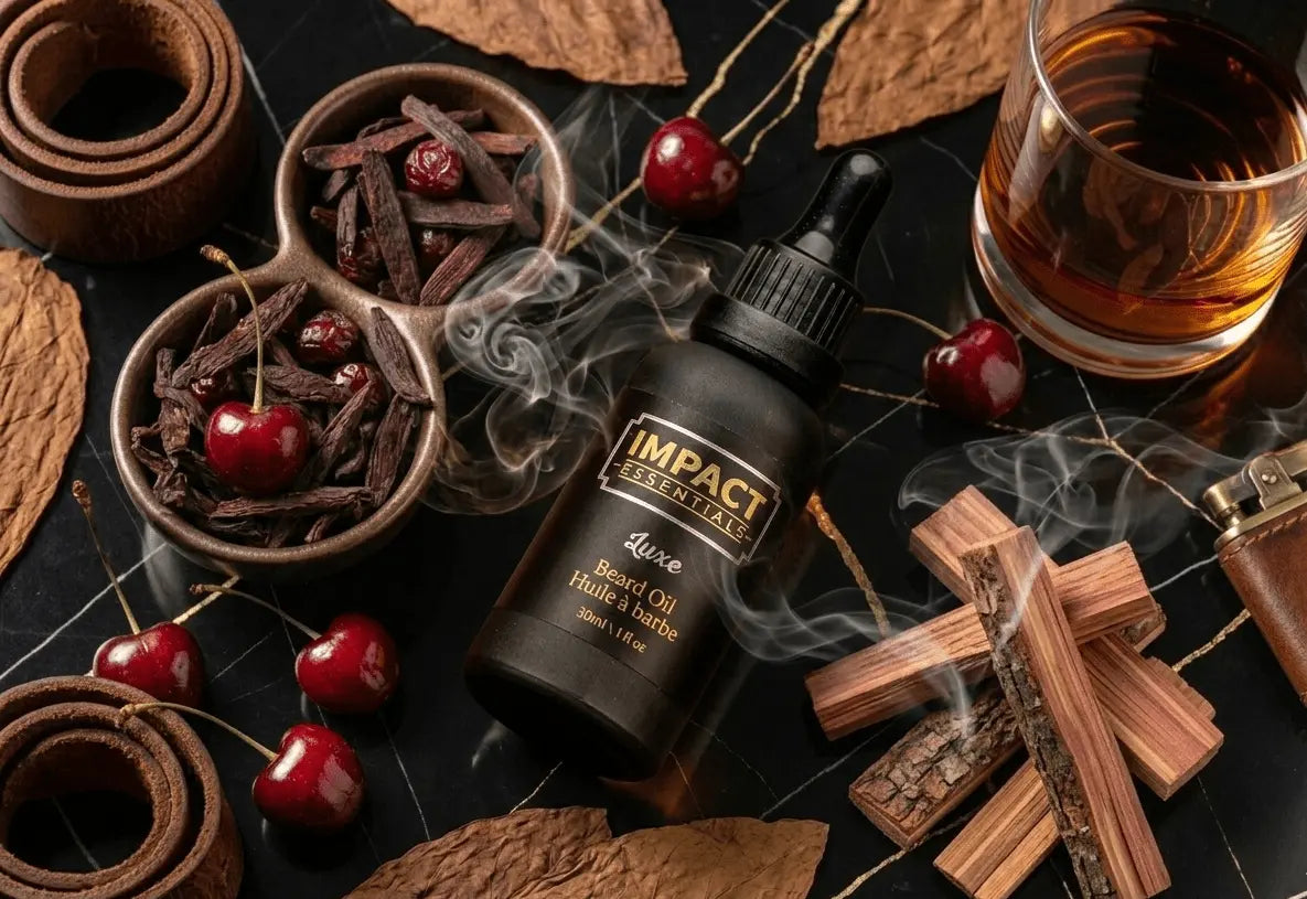 Luxe Beard Oil | Cherry Tobacco & Cedar Impact Essentials