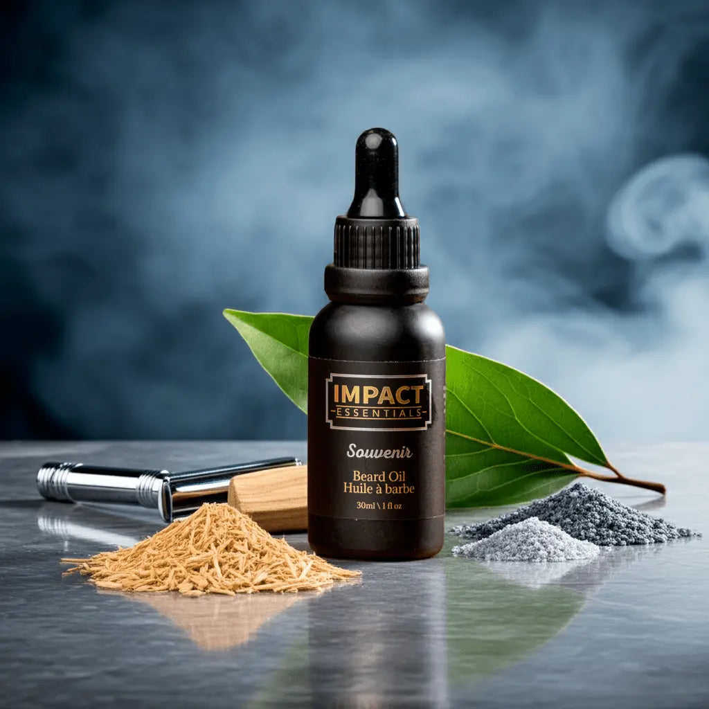 Souvenir Beard Oil | Bay Rum & Sandalwood Impact Essentials