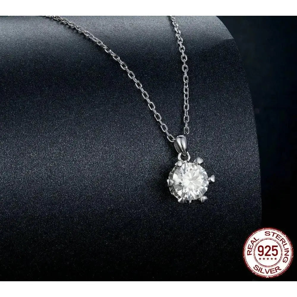 Stunning 1 Carat Moissanite Pendant Necklace | 925 Sterling Silver | Wedding & Bridal Fine Jewelry Itz Luxury