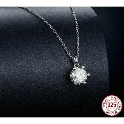 Stunning 1 Carat Moissanite Pendant Necklace | 925 Sterling Silver | Wedding & Bridal Fine Jewelry Itz Luxury
