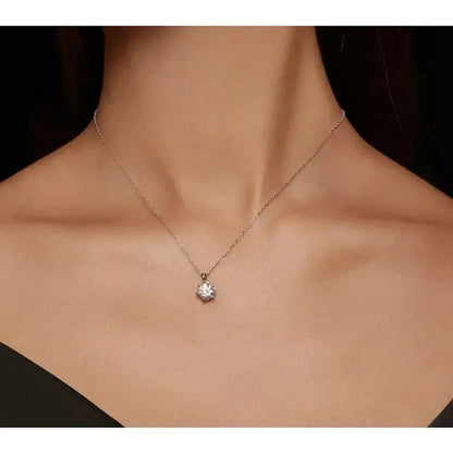 Stunning 1 Carat Moissanite Pendant Necklace | 925 Sterling Silver | Wedding & Bridal Fine Jewelry Itz Luxury