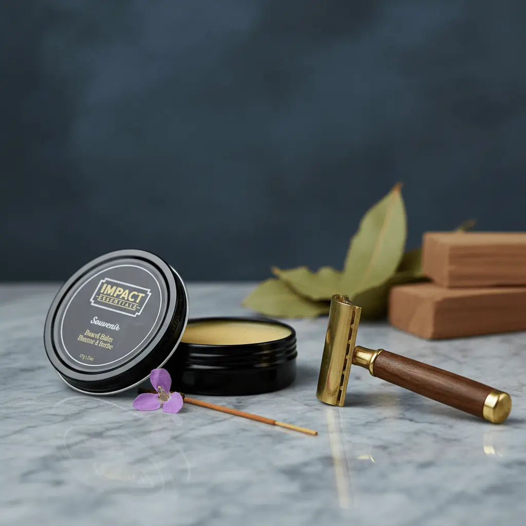 Souvenir Beard Balm | Bay Rum & Sandalwood Impact Essentials